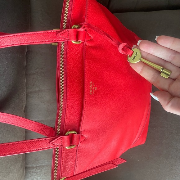 Fossil Leather Handbag Purse Tote - Picture 14 of 14